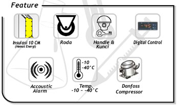 feature mesin chest freezer - 40 C