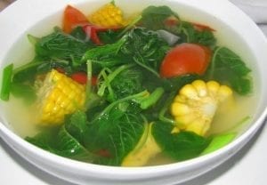 Sayur-Bayam bening jagung manis tokomesin