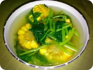 sayur-bening-bayam jagung manis tokomesin