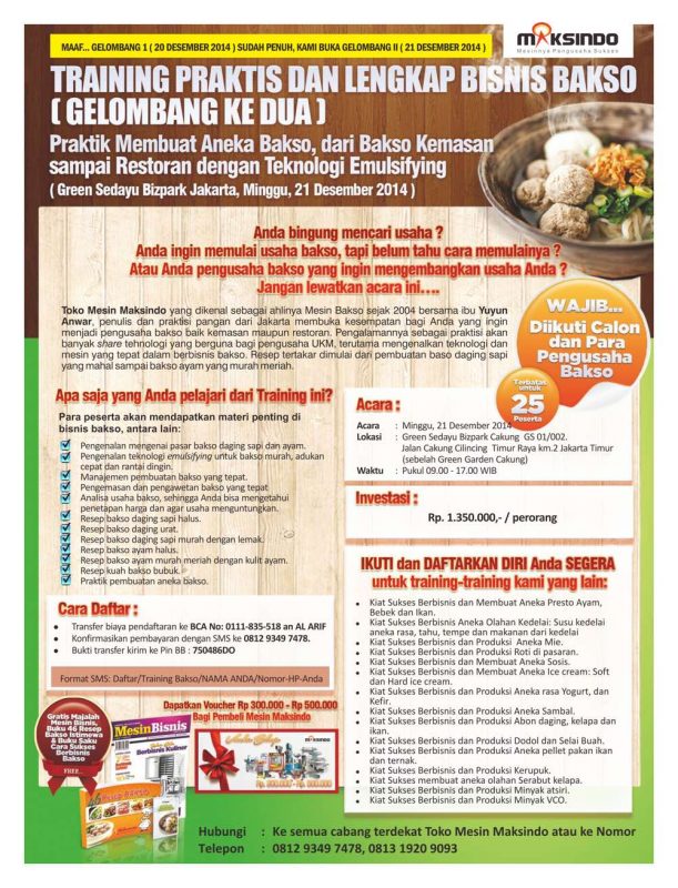 training bakso jakarta