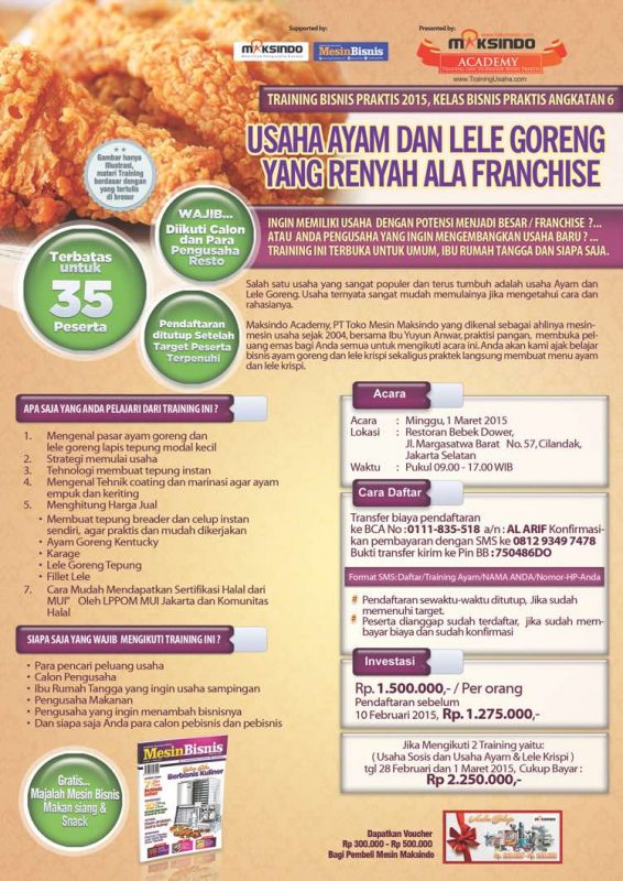 training ayam goreng