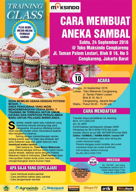 Training Usaha Aneka Sambel di Cengkareng, 24 September 2016
