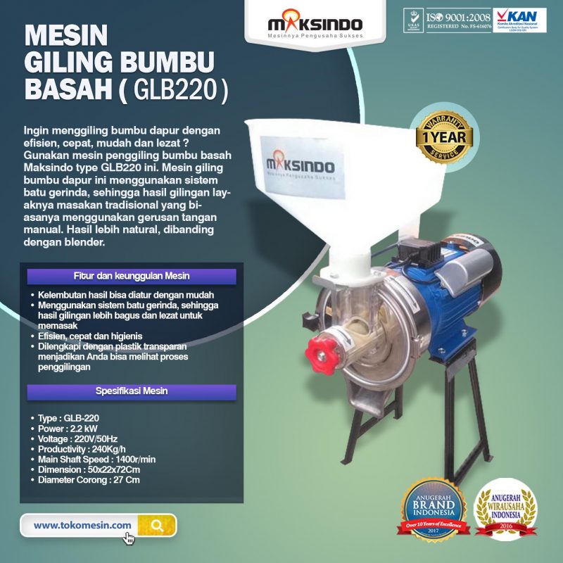 Mesin Giling Bumbu Basah GLB220 Toko Mesin Maksindo - Toko 