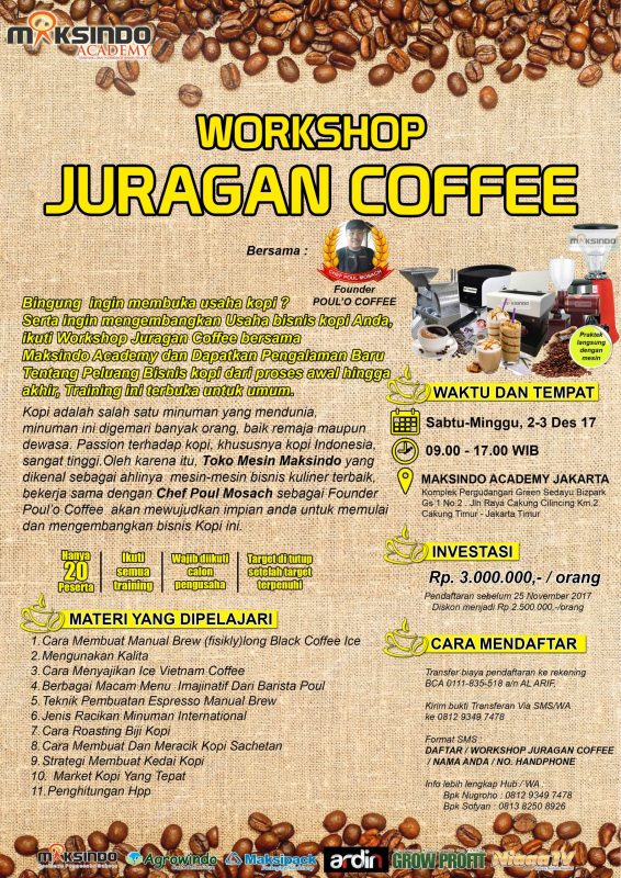Workshop Juragan Coffe,2-3 Desember 2017