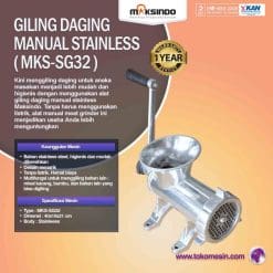 Giling Daging Manual Stainless MKS-SG32