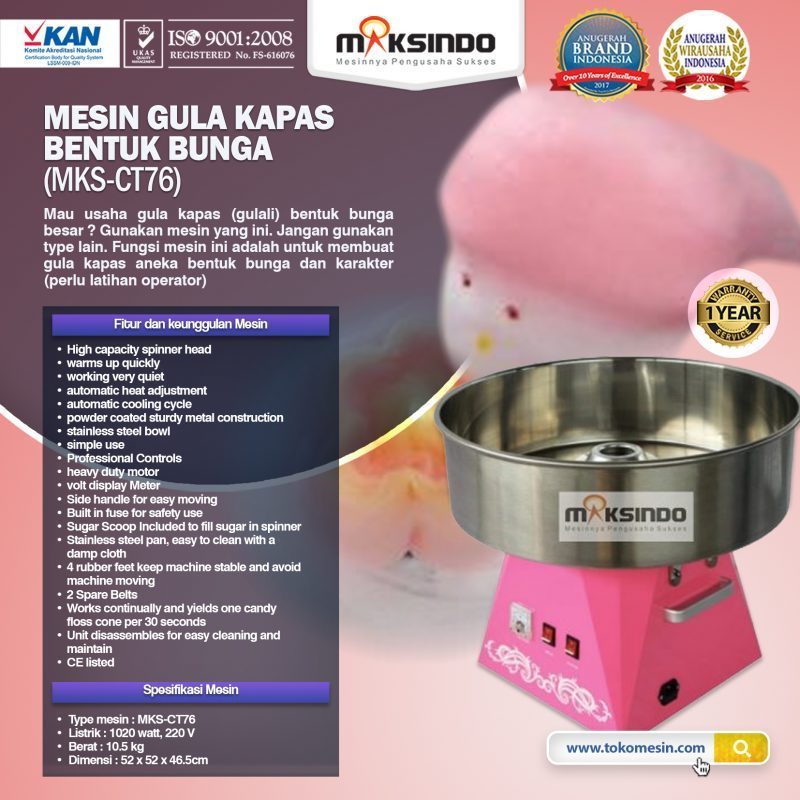 Mesin Gula Kapas Bentuk Bunga (MKS-CT76)