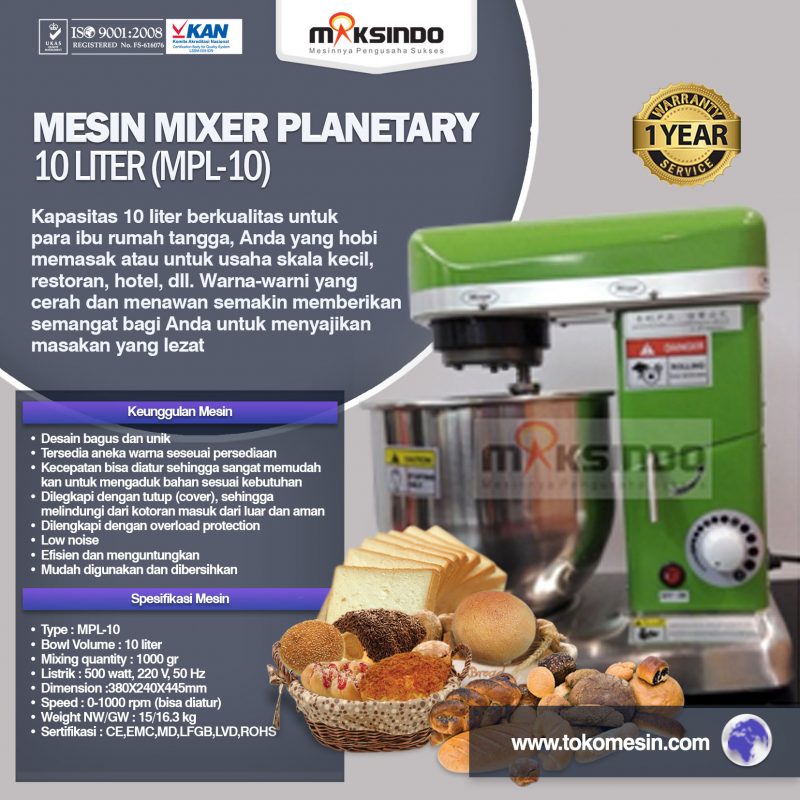 Mesin Mixer Planetary 10 Liter (MPL-10) - Gambar 7