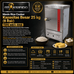 Rice Cooker Kapasitas Besar 25 kg 8 Rak