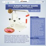 Mesin Burger Pembuat Daging Burger (Patty) Manual - MKS-HBP110
