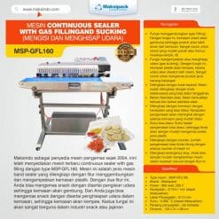 Mesin Continuous Sealer with Gas Filling and Sucking (Mengisi dan Menghisap Udara) MSP-GFL160