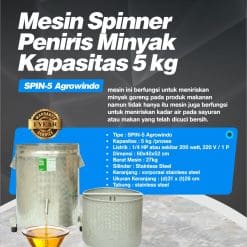 Mesin Spinner Peniris Minyak Kapasitas 5 kg SPIN-5 Agrowindo