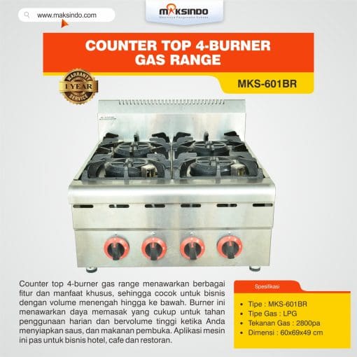 Counter Top 4-Burner Gas Range