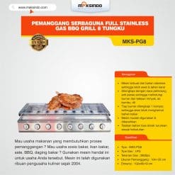 Pemanggang Serbaguna Full Stainless – Gas BBQ Grill 8 Tungku