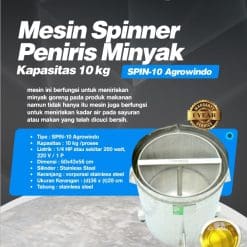 Mesin Spinner Peniris Minyak Kapasitas 10 kg SPIN-10 Agrowindo