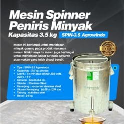 Mesin Spinner Peniris Minyak Kapasitas 3.5 kg SPIN-3.5 Agrowindo