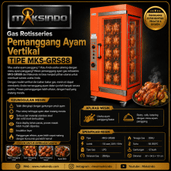 Gas Rotisseries Pemanggang Ayam Vertikal