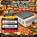 Mesin Jajanan Telur Puyuh, Takoyaki, Waffle Serbaguna Elektrik Maksindo MKS-QEE11