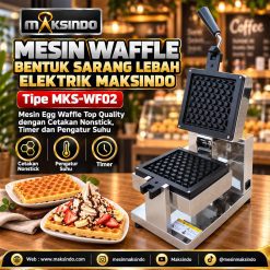 Mesin Waffle Bentuk Sarang Lebah Elektrik Maksindo MKS-WF02