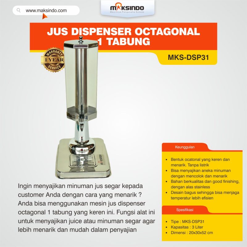 Jus Dispenser Octagonal 1 Tabung (DSP31)