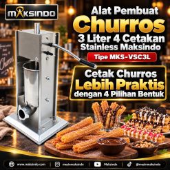 Alat Membuat Churros 3 Liter 4 Cetakan Stainless (MKS-VSC3L)