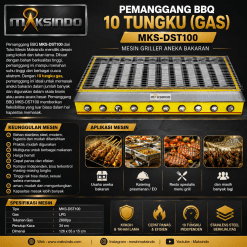 Pemanggang BBQ 10 Tungku (Gas) MKS-DST100