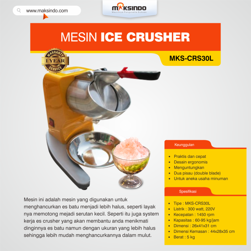 Mesin Ice Crusher MKS-CRS30L