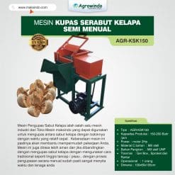 Mesin Kupas serabut kelapa Semi Menual AGR-KSK150