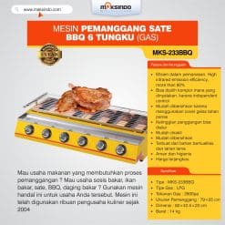 Mesin Pemanggang Sate - BBQ 6 Tungku (Gas)