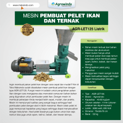 Mesin Pembuat Pelet Ikan dan Ternak AGR-LET125 Listrik