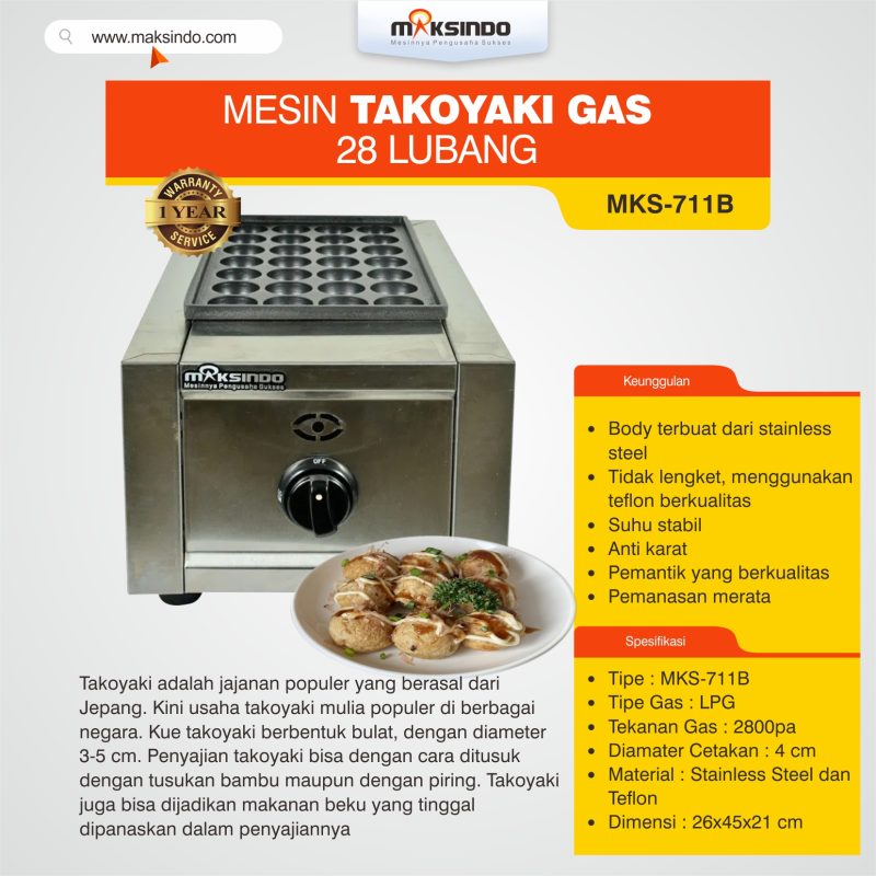 Mesin Takoyaki Gas (28 Lubang) MKS-711B