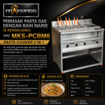 Pemasak Pasta Gas dengan Bain Marie (6 Keranjang) MKS-PCBM6