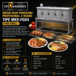 Mesin Ikan Panggang Profesional 4 Ruang (FISH GRILL) Maksindo MKS-FG04