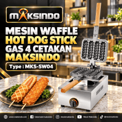 Mesin Waffle Hot Dog Stick Gas 4 Cetakan Maksindo MKS-SW04