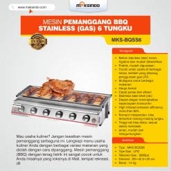 Pemanggang BBQ Stainless (gas) 6 Tungku