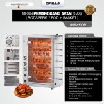 Mesin Pemanggang Ayam Gas Grillo–AYM7 (Rotisserie 7 Rod + Basket)