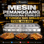 Pemanggang Serbaguna Full Stainless – Gas BBQ Grill 8 Tungku