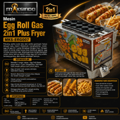 Mesin Egg Roll Gas 2in1 Plus Fryer ERG007 Maksindo