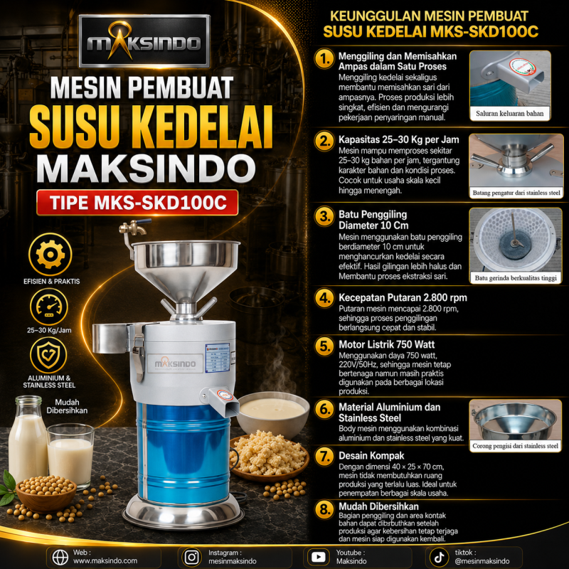 Mesin Pembuat Susu Kedelai Maksindo MKS-SKD100C - Gambar 4