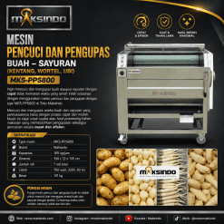 Mesin Pencuci dan Pengupas Buah - Sayuran (Kentang, Wortel, Ubi) MKS-PPS800