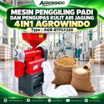 Mesin Penggiling Padi dan Pengupas Kulit Ari Jagung 4in1 Agrowindo AGR-BTFLY220