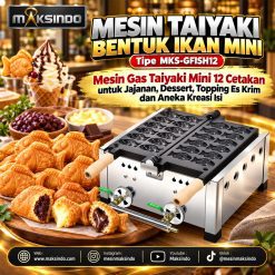 Mesin Taiyaki Bentuk Ikan Mini (Gas) MKS-GFISH12