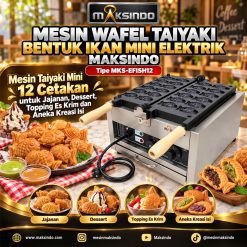 Mesin Wafel Taiyaki Bentuk Ikan Mini Elektrik Maksindo MKS-EFISH12