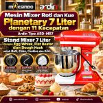Mesin Mixer Roti dan Kue Planetary 7 Liter dengan 11 Kecepatan Ardin ARD-MR7