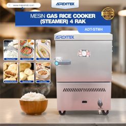 Mesin Gas Rice Cooker (Steamer) 4 Rak ADT-STM4