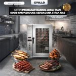 Mesin Pengasap Daging, Ayam, Ikan, Sosis Smokehouse Serbaguna 5 Rak GAS – GRILLO-SMK5