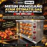 Mesin Pemanggang Ayam Gas 3 Tingkat Rottiseries GRILL-GR3