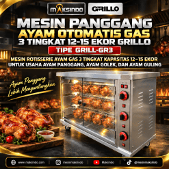 Mesin Pemanggang Ayam Gas 3 Tingkat Rottiseries GRILL-GR3