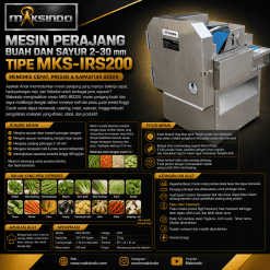 Mesin Perajang Buah dan Sayur 2-30 mm Maksindo MKS-IRS200