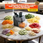 Mesin Perajang Buah dan Sayur 4 Fungsi: Dadu, Iris Tipis, Kentang Mustofa, dan Kentang Gelombang MKS-DICE22