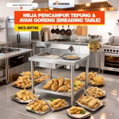 Meja Pencampur Tepung & Ayam Goreng (Breading Table) MKS-BRT80